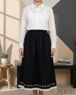 دامن کتان جیب دار کد P171
